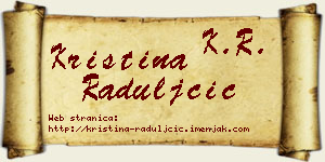 Kristina Raduljčić vizit kartica